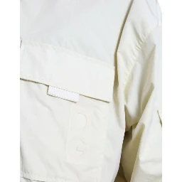 Yellow Nylon Collared Full Zip Parka Jacket