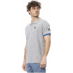 Gray Cotton Polo Shirt