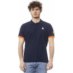 Blue Cotton Polo Shirt