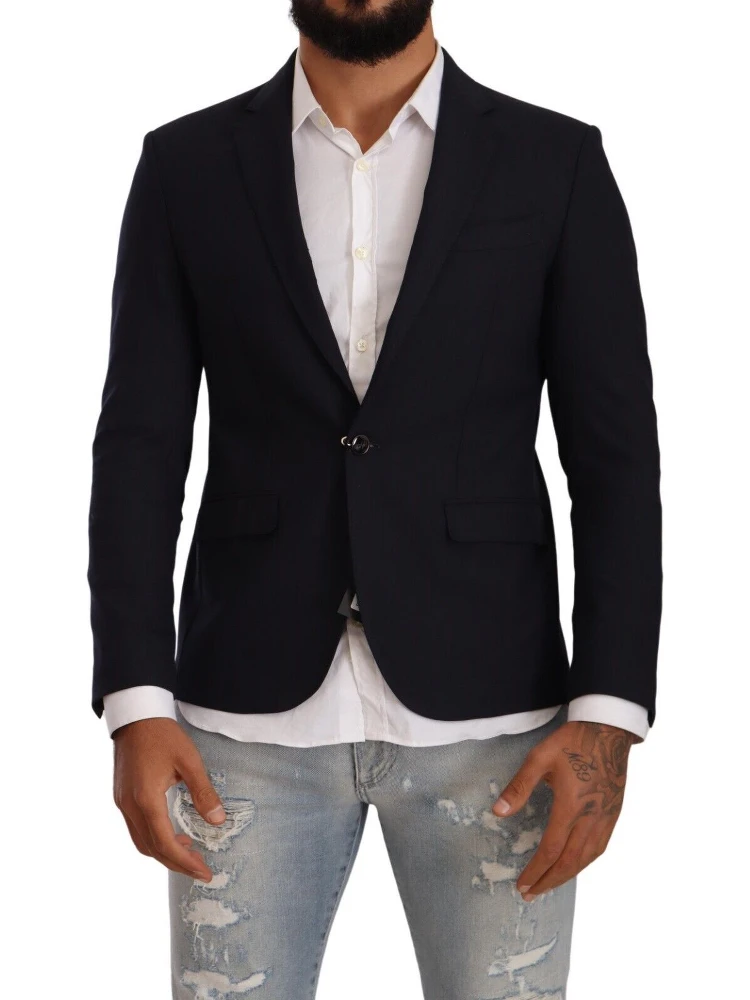Black Single Breasted One Button Suit Jacket