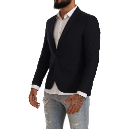Black Single Breasted One Button Suit Jacket