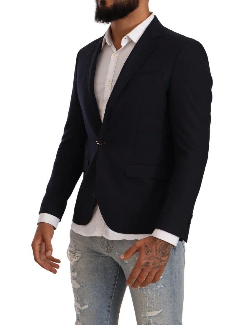 Black Single Breasted One Button Suit Jacket