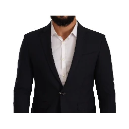 Black Single Breasted One Button Suit Jacket