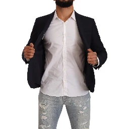 Black Single Breasted One Button Suit Jacket