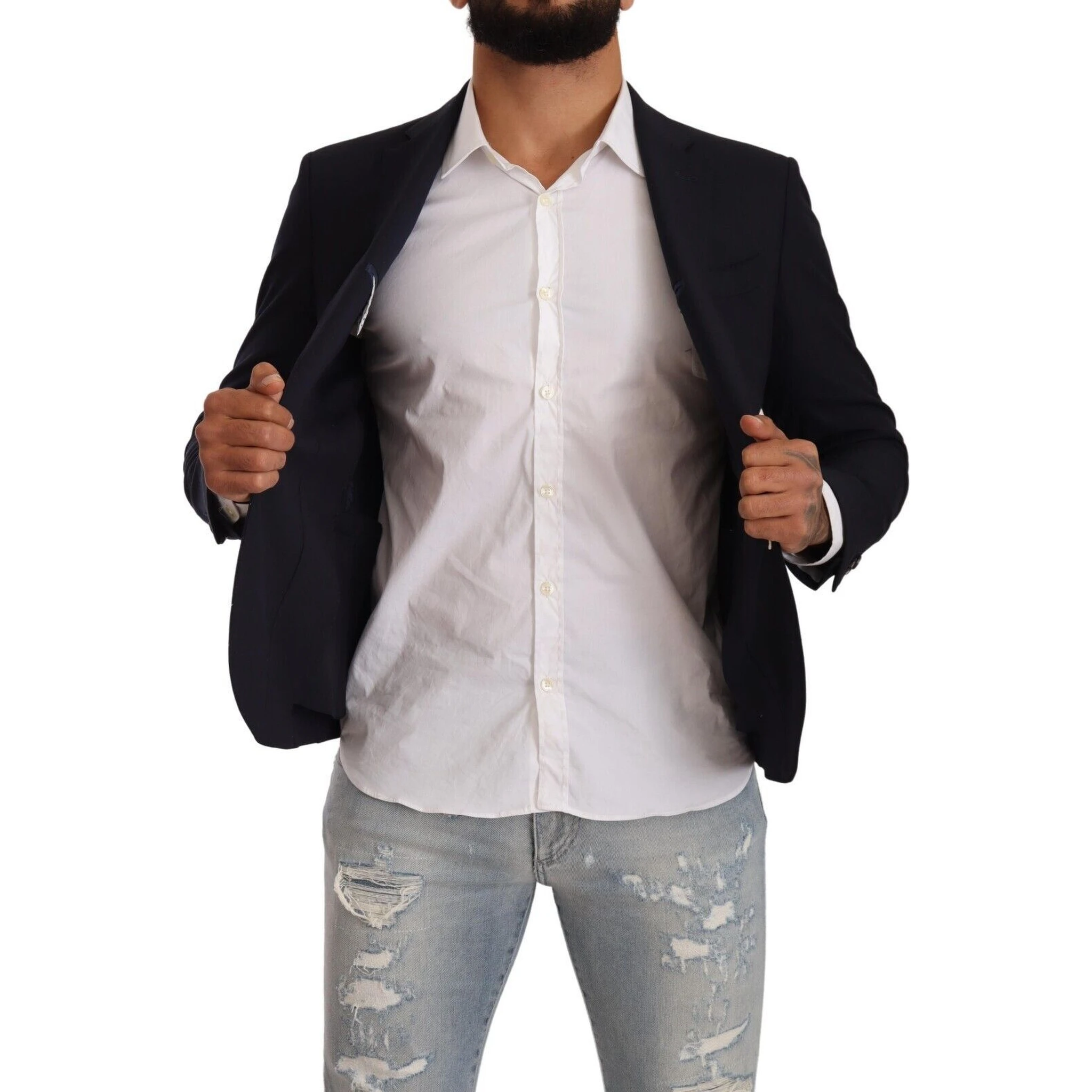 Black Single Breasted One Button Suit Jacket