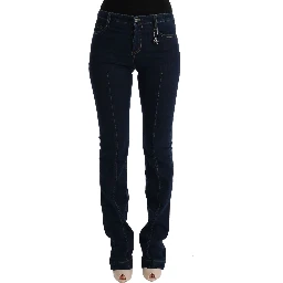 Blue Cotton Bootcut Flared Jeans
