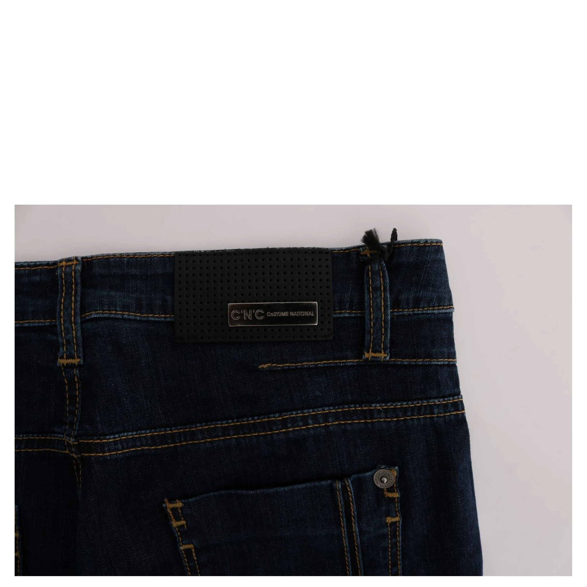 Blue Cotton Bootcut Flared Jeans