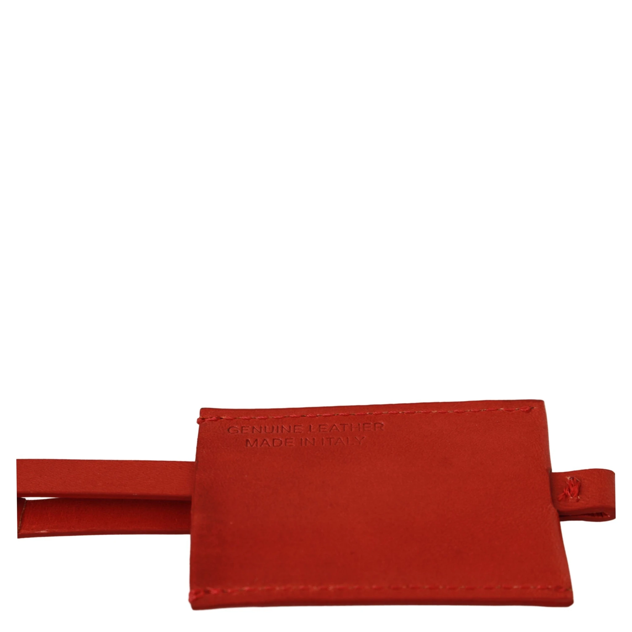 Red Leather Branded Logo Keyring Keychain