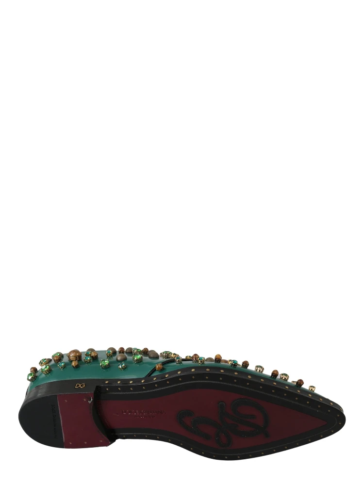 Green Leather Crystal Dress Broque Shoes alternative