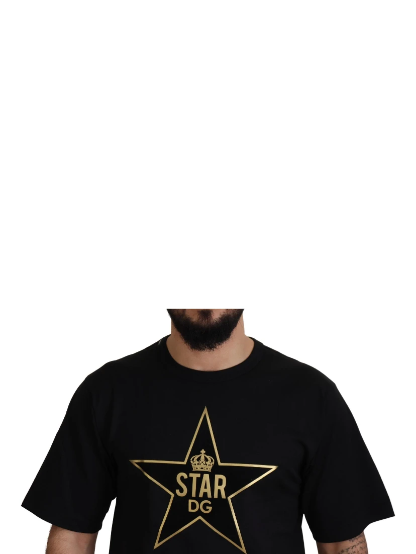 Black Gold STAR Crown DG Cotton Crewneck T-shirt