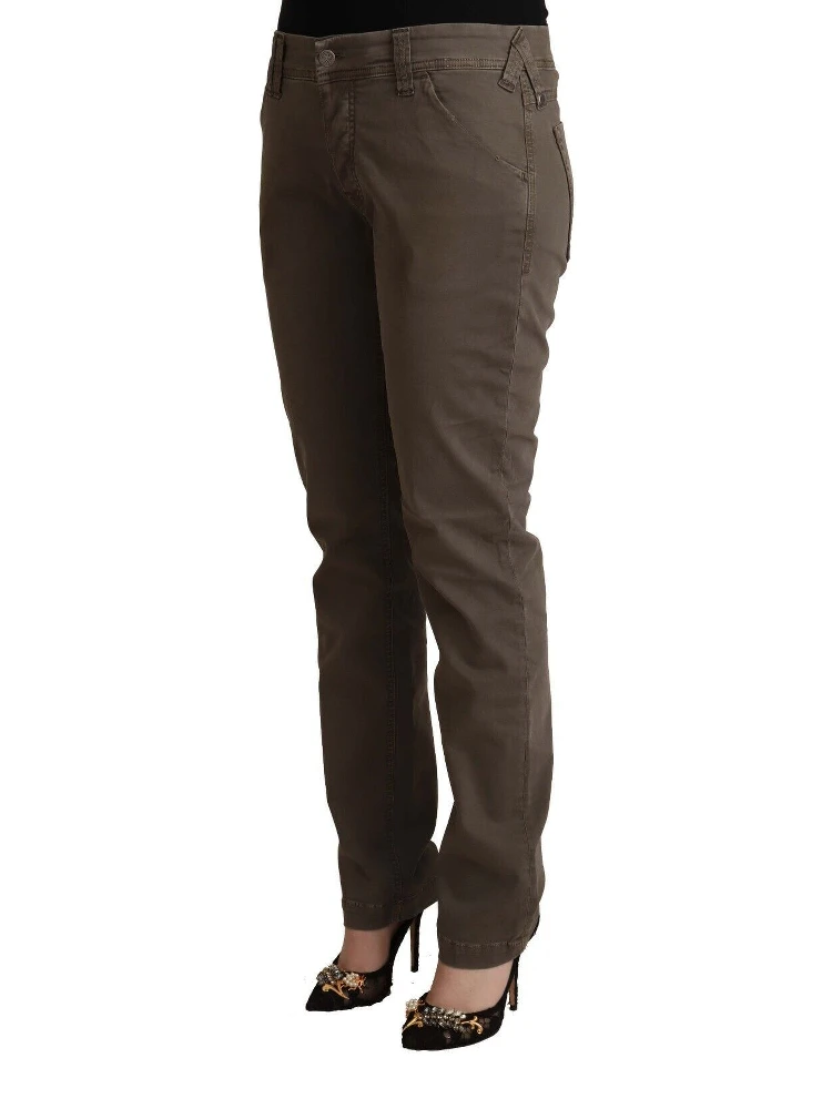 Brown Cotton Low Waist Skinny Casual Jeans alternative