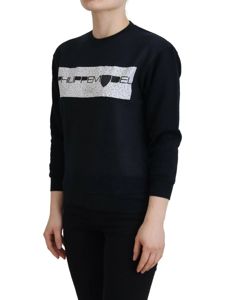 Black Printed Long Sleeves Pullover Sweater alternative