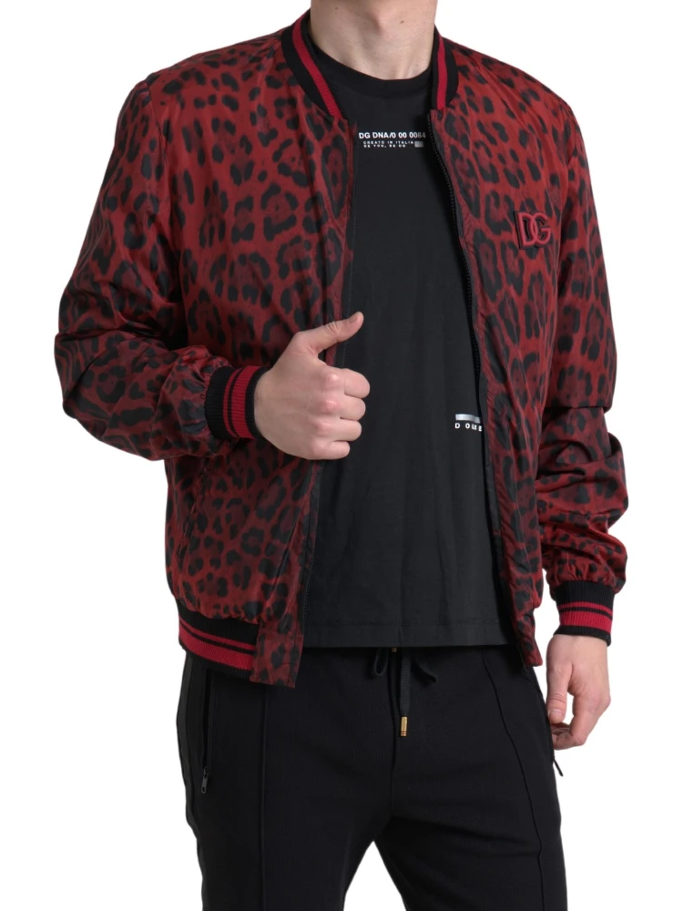 Red Leopard Bomber Short Coat Jacket alternative
