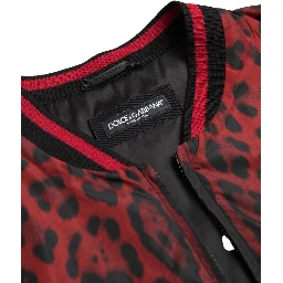 Red Leopard Bomber Short Coat Jacket