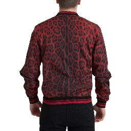 Red Leopard Bomber Short Coat Jacket