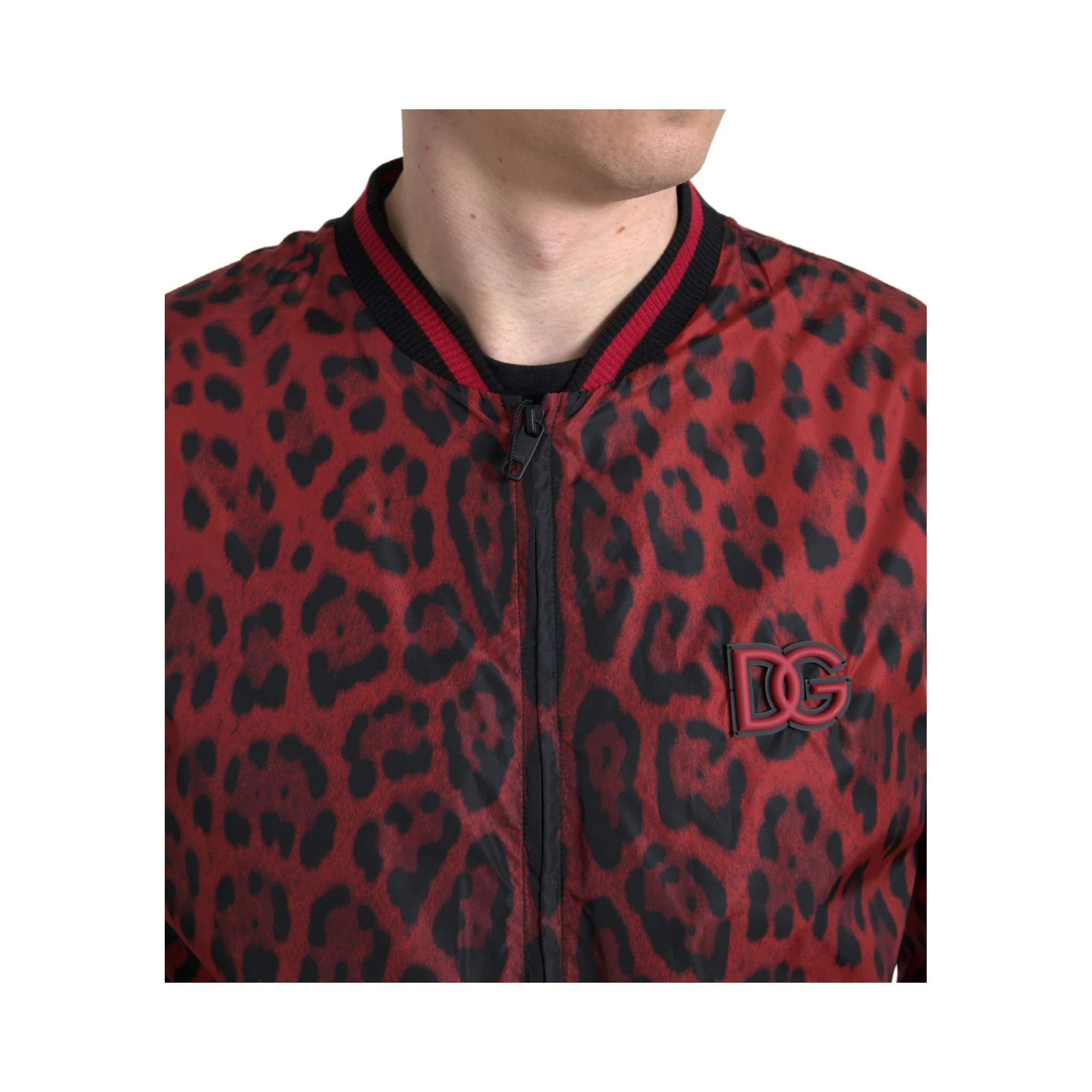 Red Leopard Bomber Short Coat Jacket