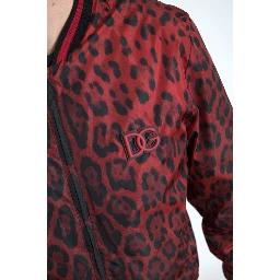 Red Leopard Bomber Short Coat Jacket
