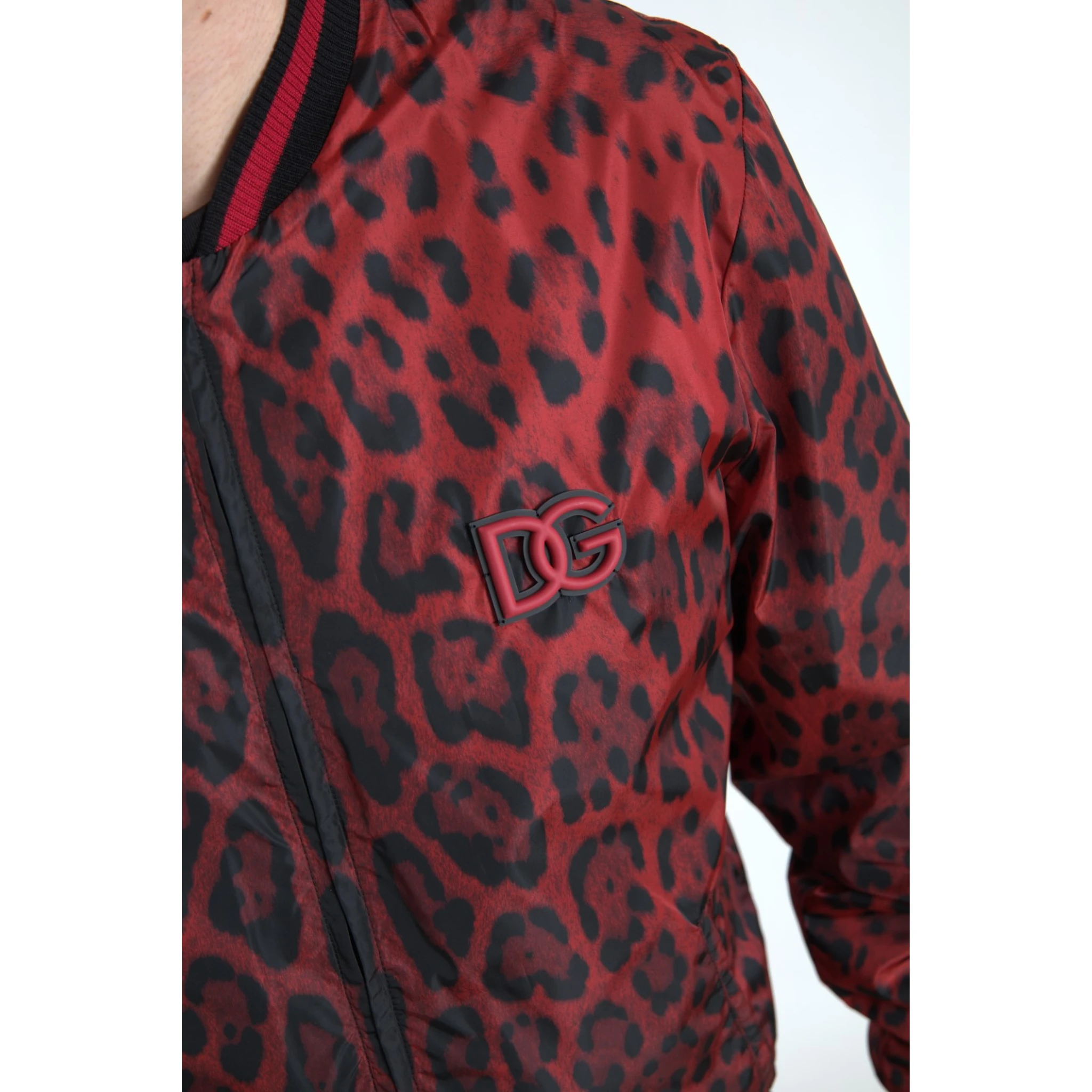 Red Leopard Bomber Short Coat Jacket