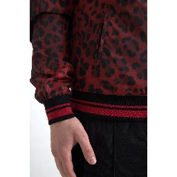 Red Leopard Bomber Short Coat Jacket