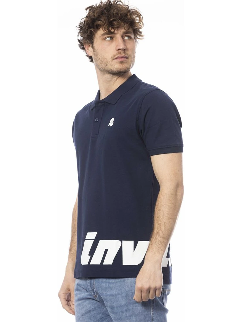 Blue Cotton Polo Shirt