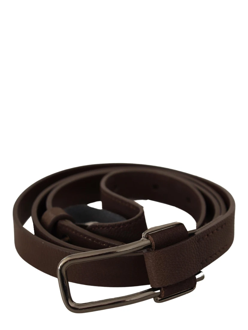 Brown WX Silver Metal Buckle Belt