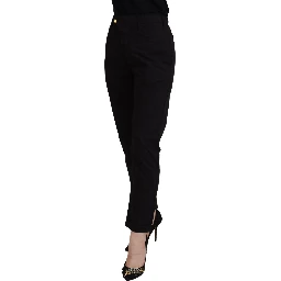 Black Cotton Baggy High Waist Women Pants