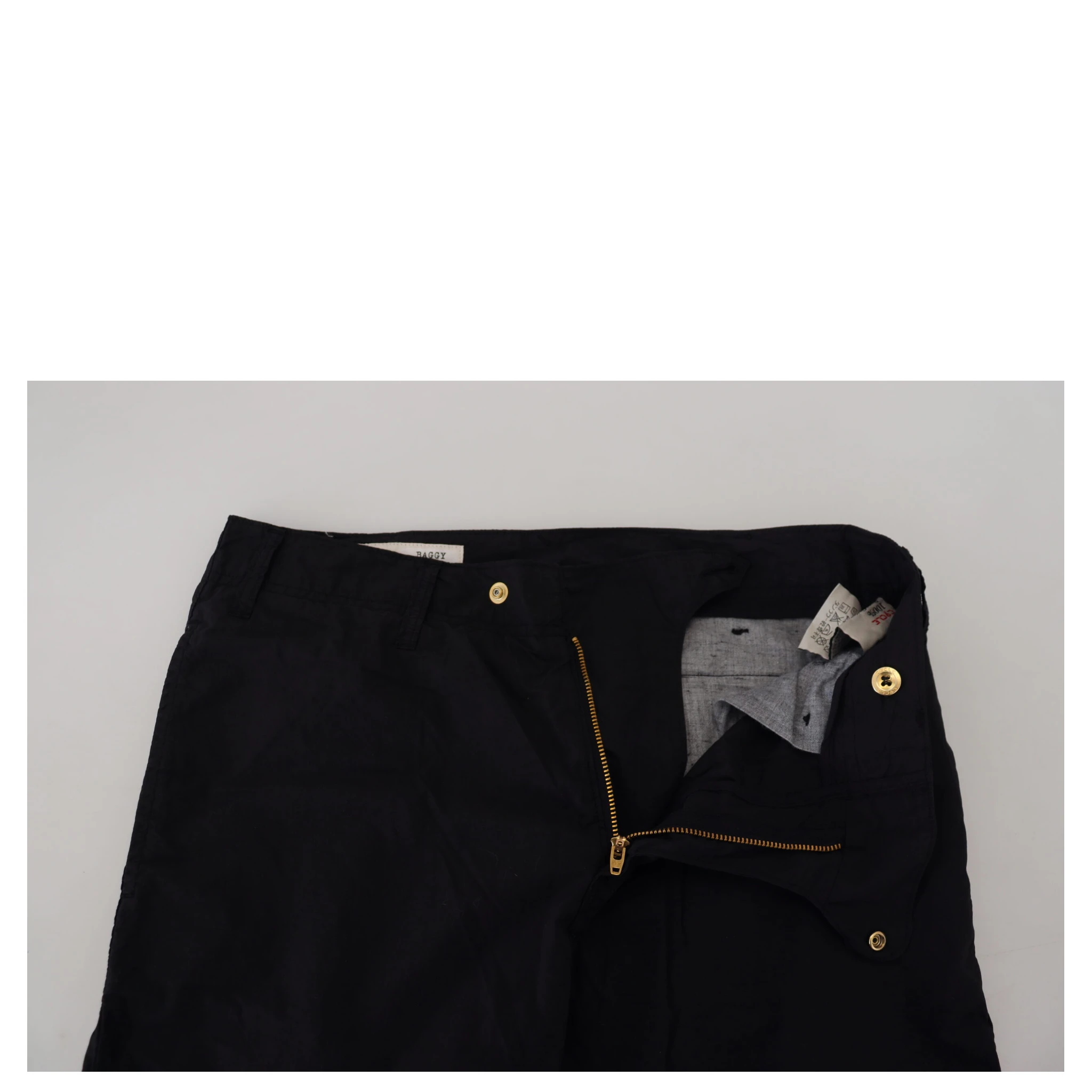 Black Cotton Baggy High Waist Women Pants