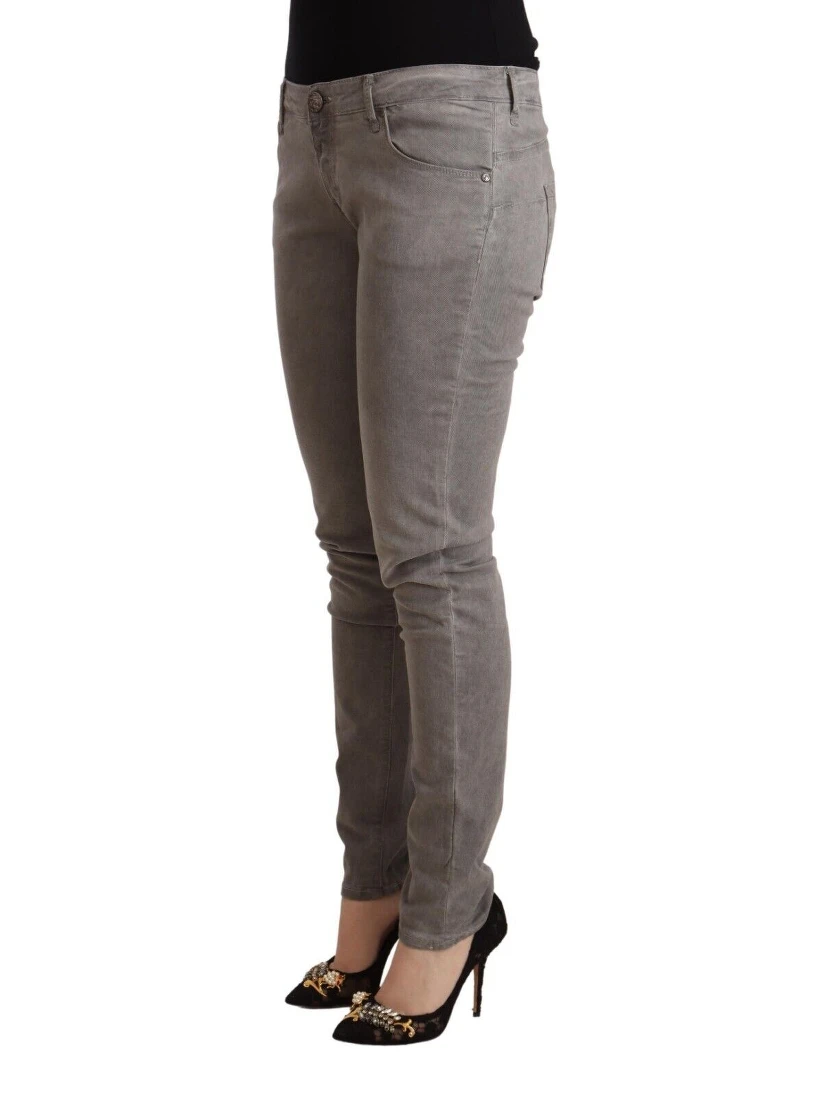 Light Gray Washed Cotton Slim Fit Denim Jeans