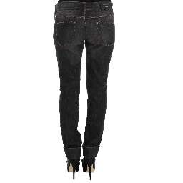 Gray Cotton Slim Fit Denim Jeans