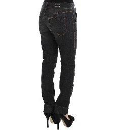 Gray Cotton Slim Fit Denim Jeans