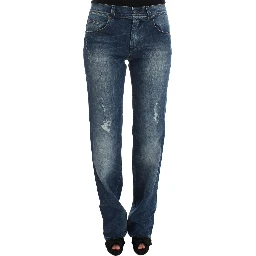 Blue Wash Cotton Blend Slim Fit Jeans