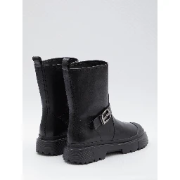 H619 Leather Biker Boot