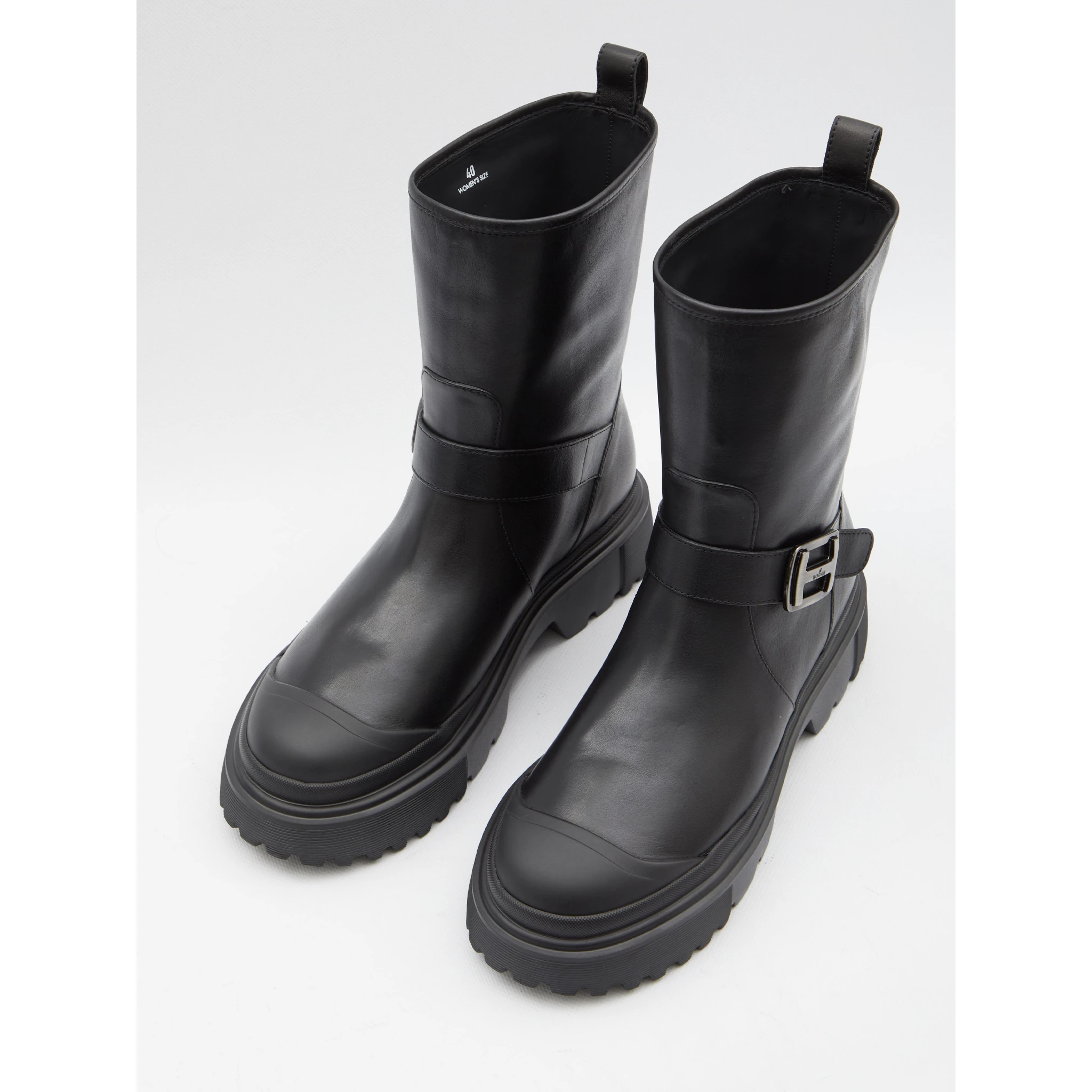 H619 Leather Biker Boot