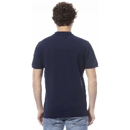 Blue Cotton Polo Shirt