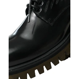 Black Leather Lace Up Derby Men Dress Shoes