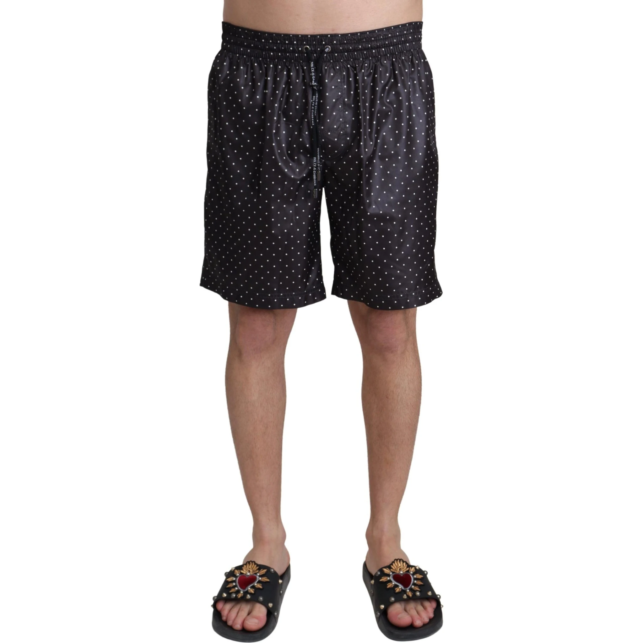 Black Polka Dot Print Beachwear Swimwear