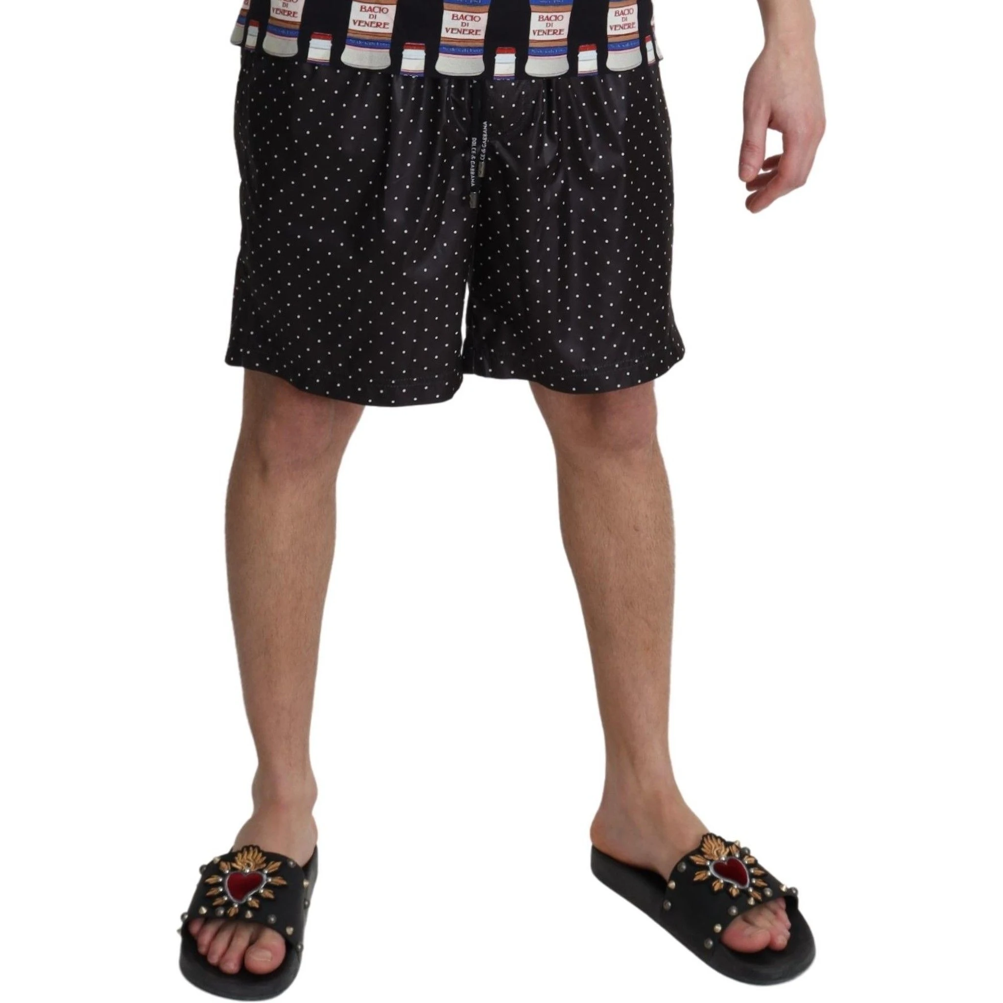 Black Polka Dot Print Beachwear Swimwear