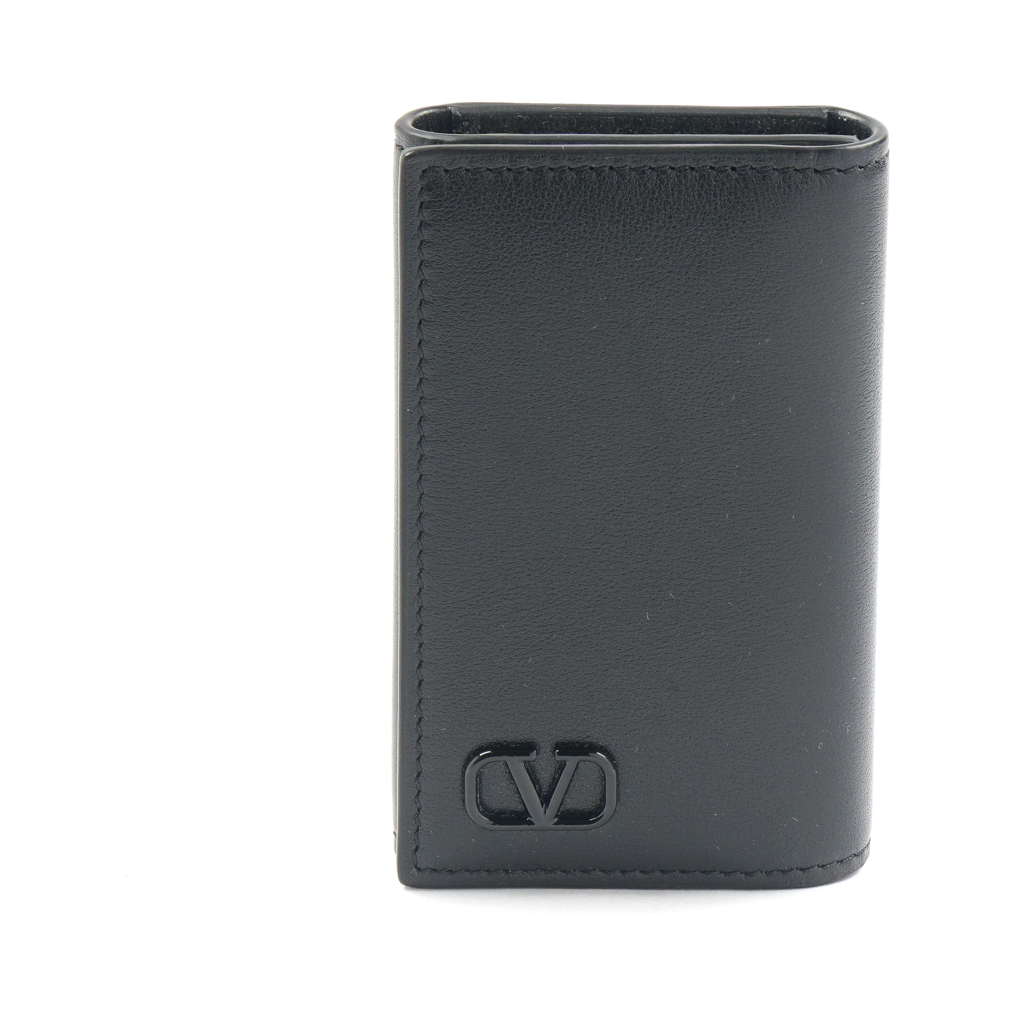 logo-plaque leather wallet