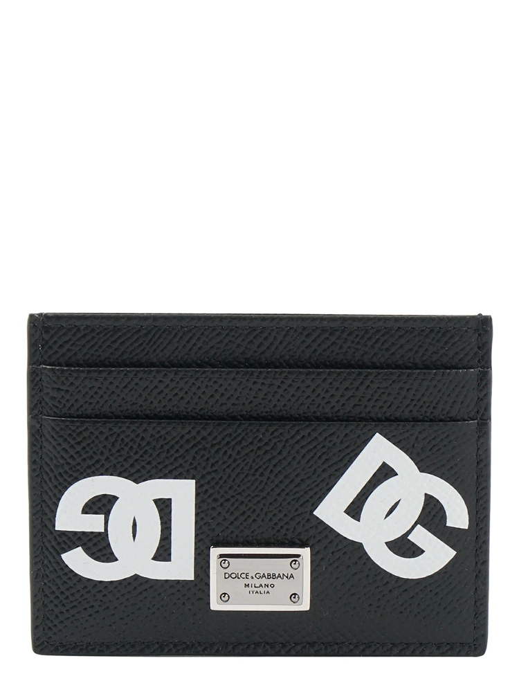 Black leather card holder