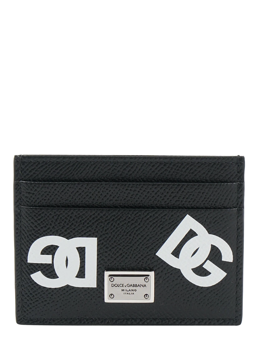 Black leather card holder