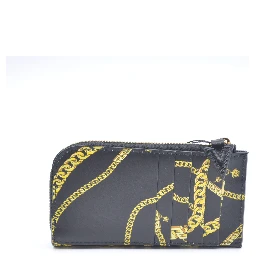 Leather Medusa Head Chain Organizer Zip Card Case Wallet