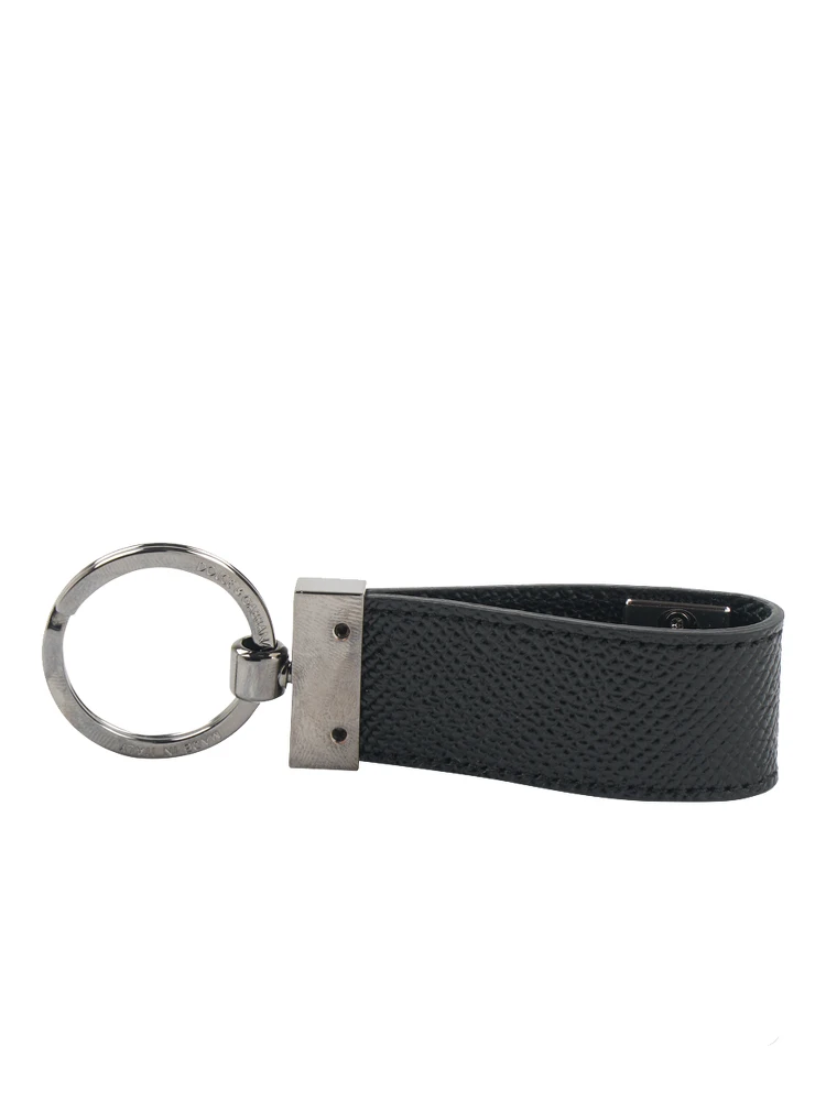 DG Logo Jacquard Keyring in black fabric. alternative