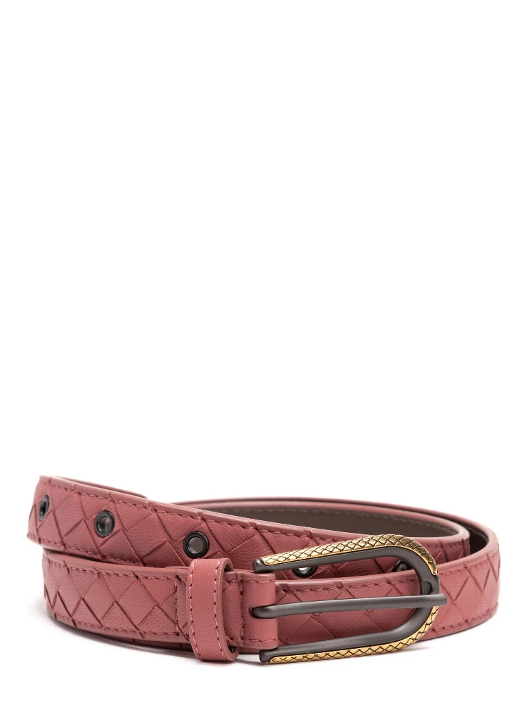 Intrecciato leather belt