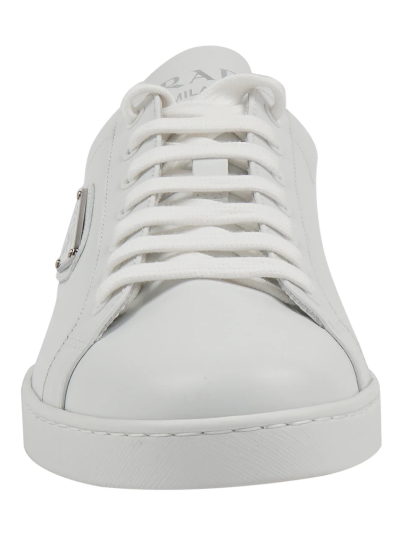 Logo Sneakers in Brushed Leather