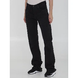 بنطلون جينز مستقيم بخصر منخفض