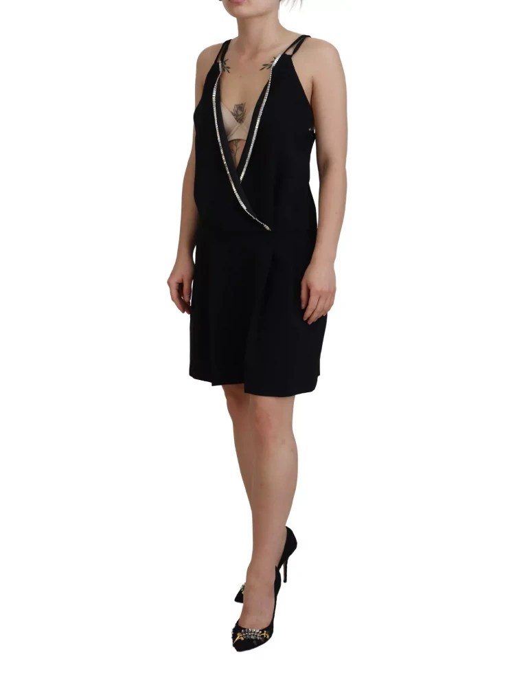 Black Embellished Sleeveless V-neck Jumpsuit Dress alternative