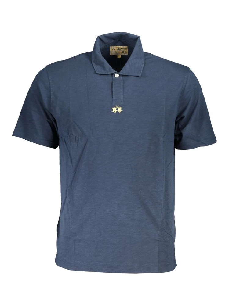 Blue Cotton Polo Shirt