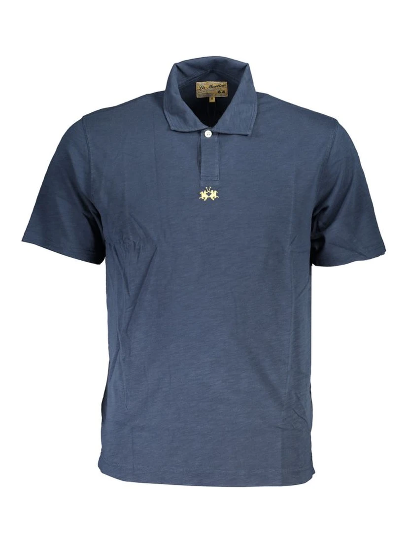 Blue Cotton Polo Shirt