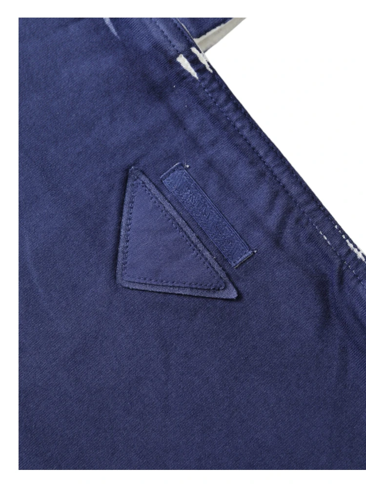 Blue Jersey Fabric Logo Shoulder Shopping Tote Shopping Bag alternative