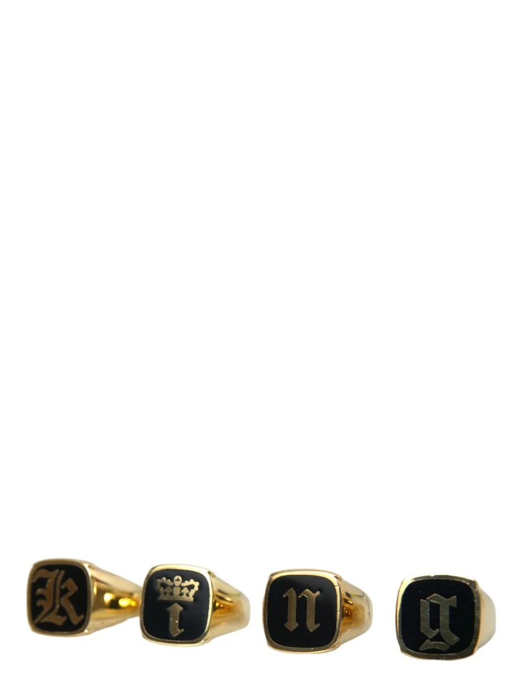Gold Brass KING Enamel Set of 4 Ring alternative